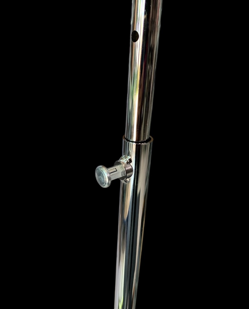 Höhenverstellbarer Schnapper am Rollständer-Mini 60 cm, verchromt, flexibel einstellbar