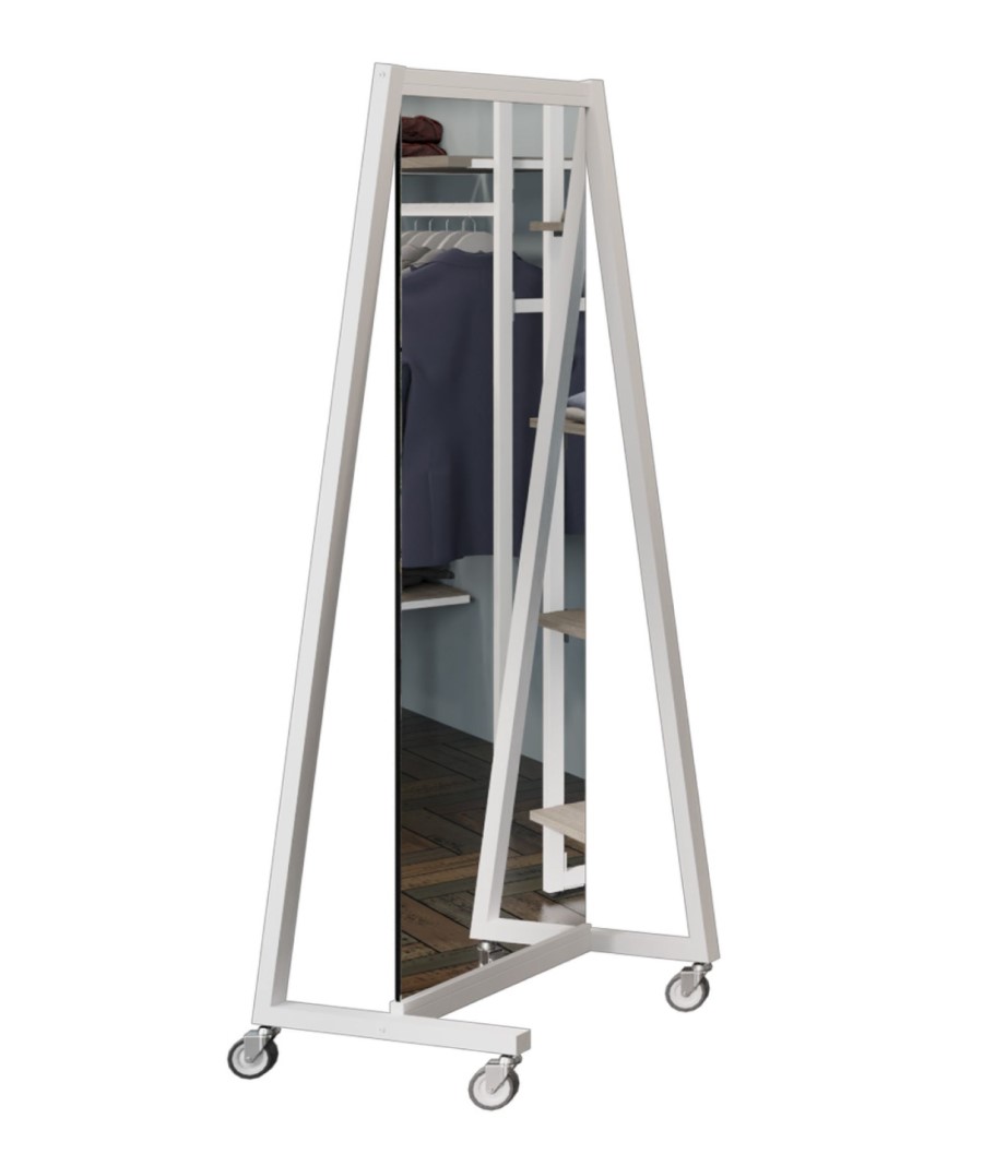 Rollspiegel 165 x 51 cm, weiß 