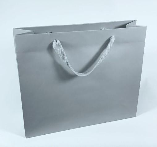 Graue Papiertragetasche mit Baumwollgriff, 10 Stück, robust und elegant, ideal für Geschenke, Einzelhandel und Premium-Produkte