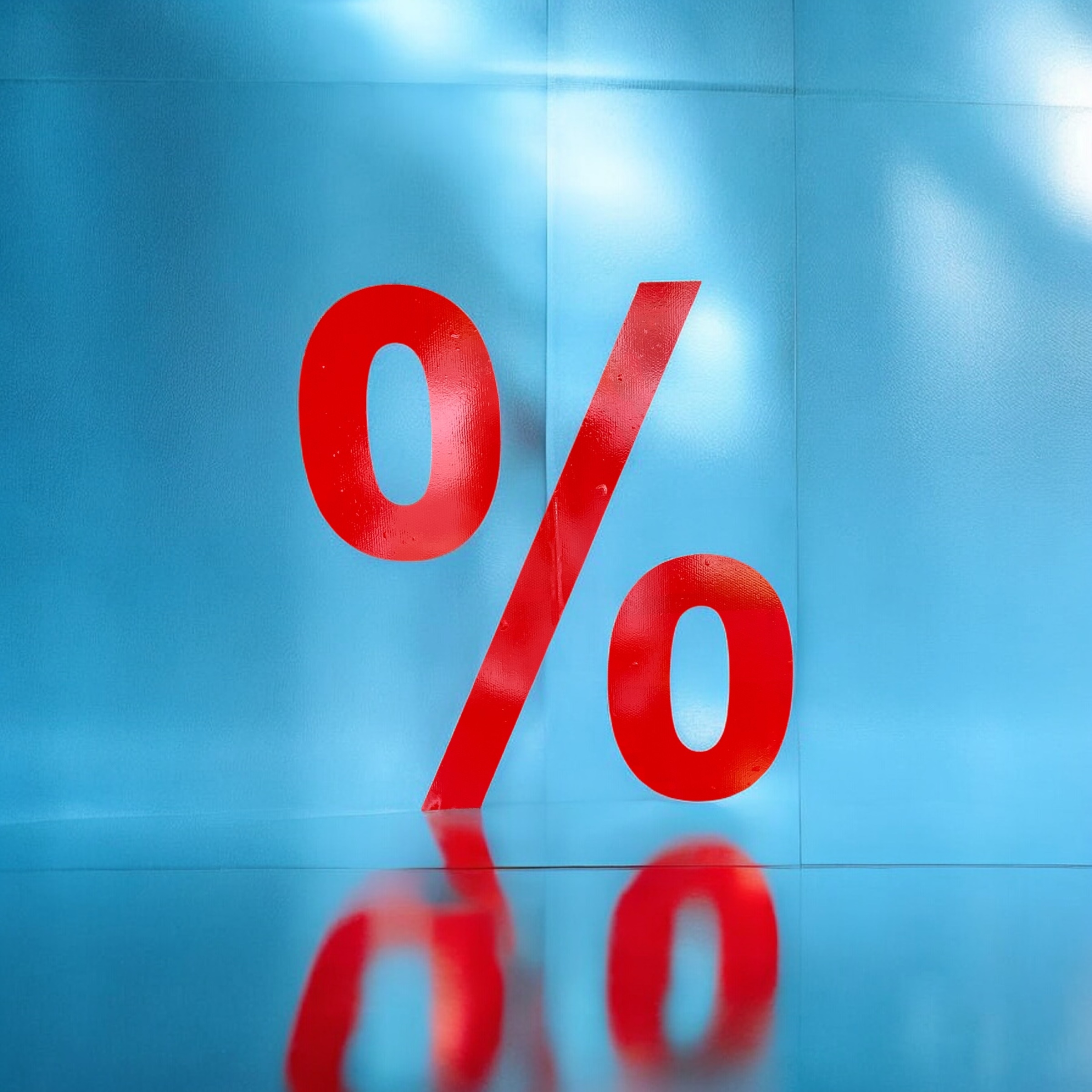 Ankleber " %" groß 70 x 70 cm, rot Ankleber " %" groß 70 x 70 cm, rot