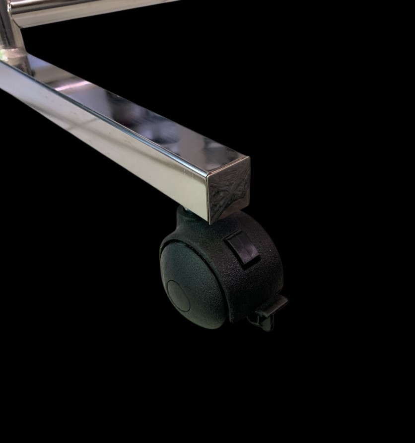 50 mm Kunststoffrolle des Rollständer-Mini, leise, bodenschonend und leicht beweglich