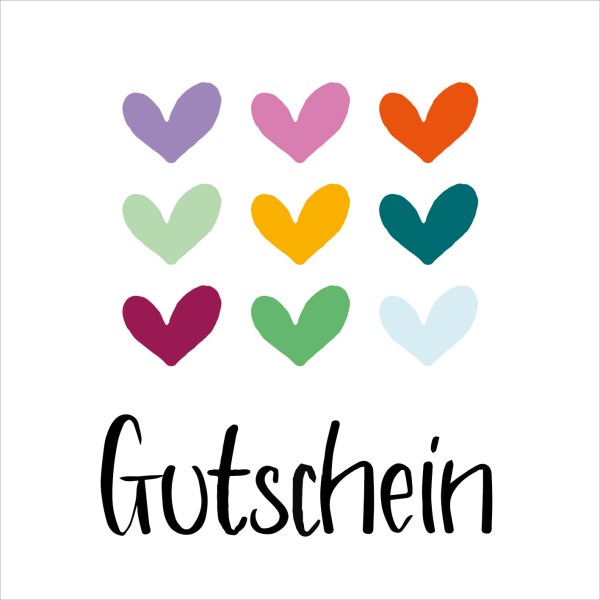 Geschenk Gutschein 12 Stück mit Umschlag
