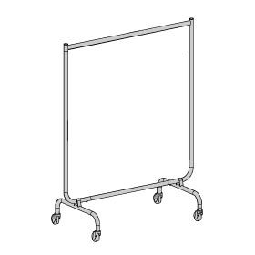 Robuster Transport-Rollständer 160×160 cm, stapelbar und verstärkt, mit 75 mm Gummirädern, pulverbeschichtetem Korpus und verchromter Tragestange.