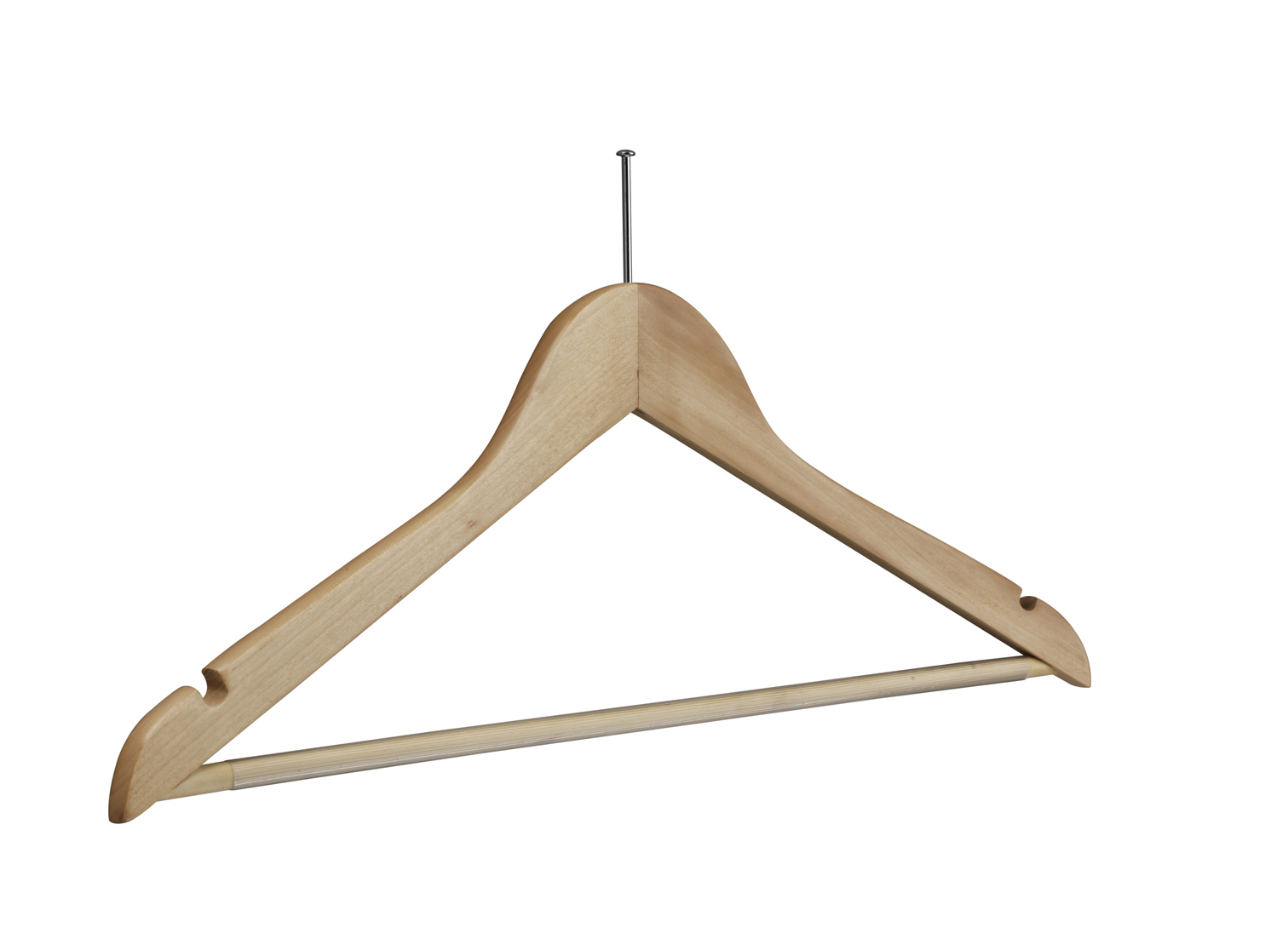 no_3213_001_0129_005 Hotel Holzkleiderbügel mit Steg (VE 100 Stück)