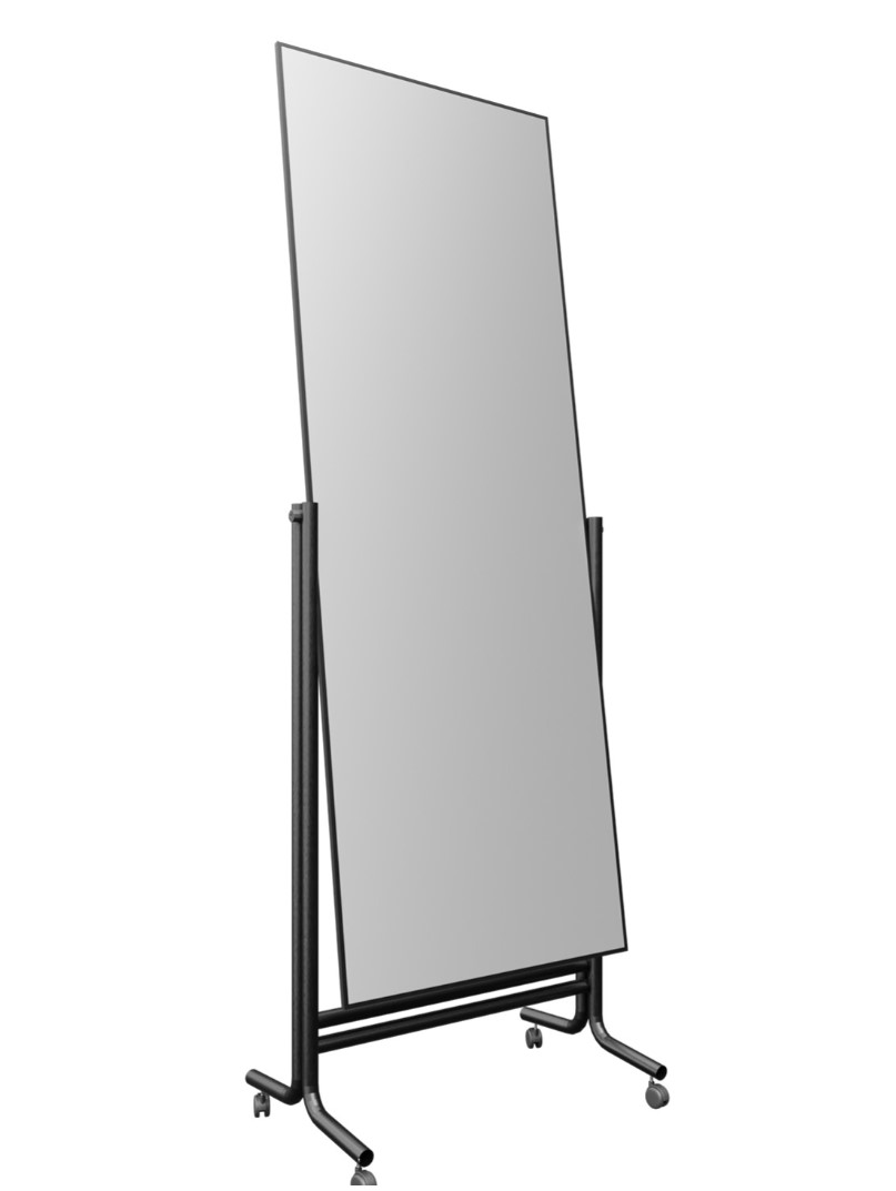 Standspiegel fahrbar 66 x 178 cm, schwarz matt