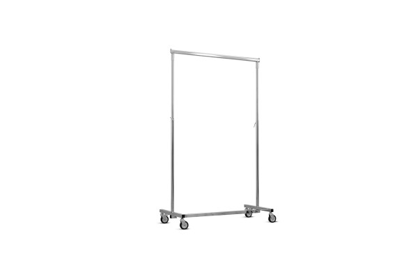 Rollständer seitliche Ansicht, stabiler Garderobenständer mit großen Rollen
