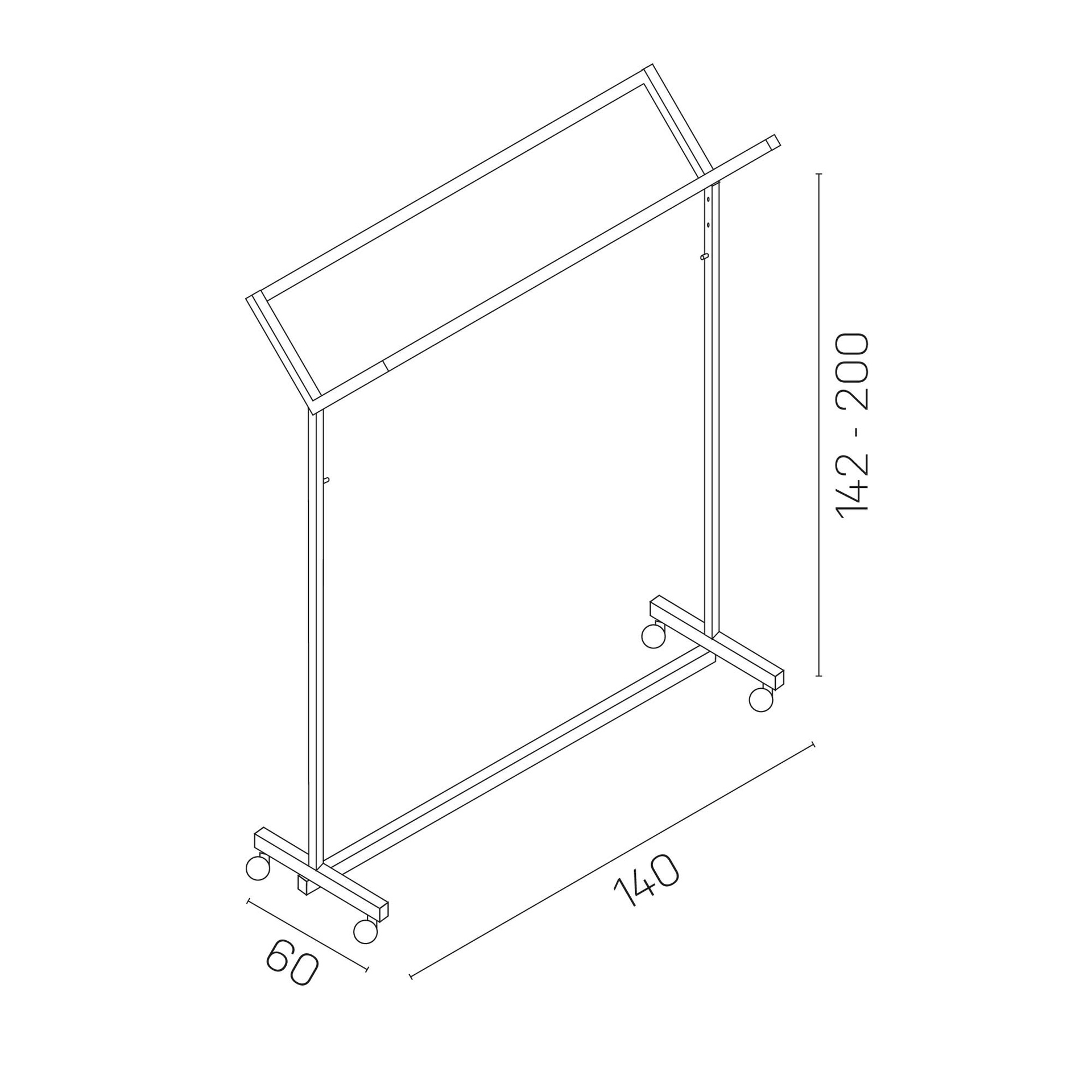 Kleiderständer, doppel, höhenverstellbar, auf Rollen, stabil