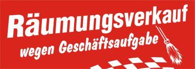 ch12266 Ankleber "Räumungsverkauf wegen Geschäftsaufgabe" 1 Stück