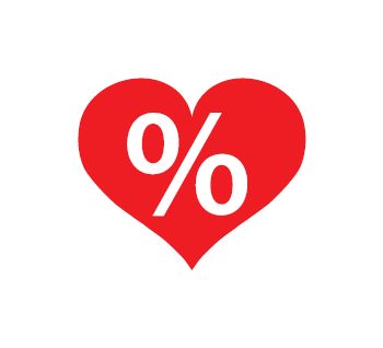 Ankleber "Herz-%-Zeichen"  1 Stück