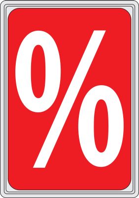 Rahmenschild DIN A4 "%"-Zeichen, 10 Stück