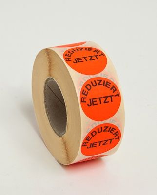 Klebeetikett "Reduziert Jetzt", Ø 50mm, 1000 Stk