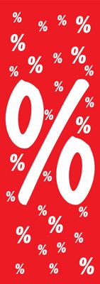 Plakat "%" Langbahn 48x138cm, 1 Stück