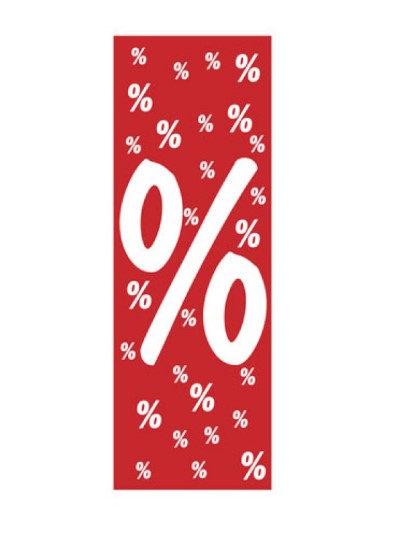 Plakat "%" Langbahn 48x138cm, 1 Stück Plakat "%" Langbahn 48x138cm, 1 Stück