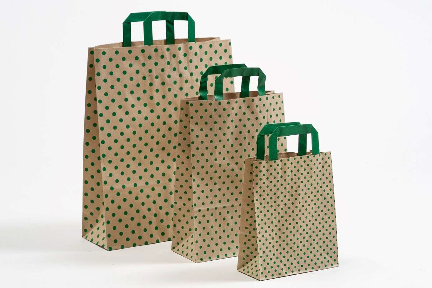 Polka-Dots-Graspapier-1 Papiertragetasche 25 Stück