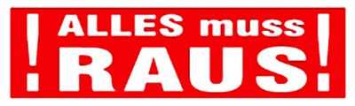Ankleber !Alles muss Raus! 1 Stück