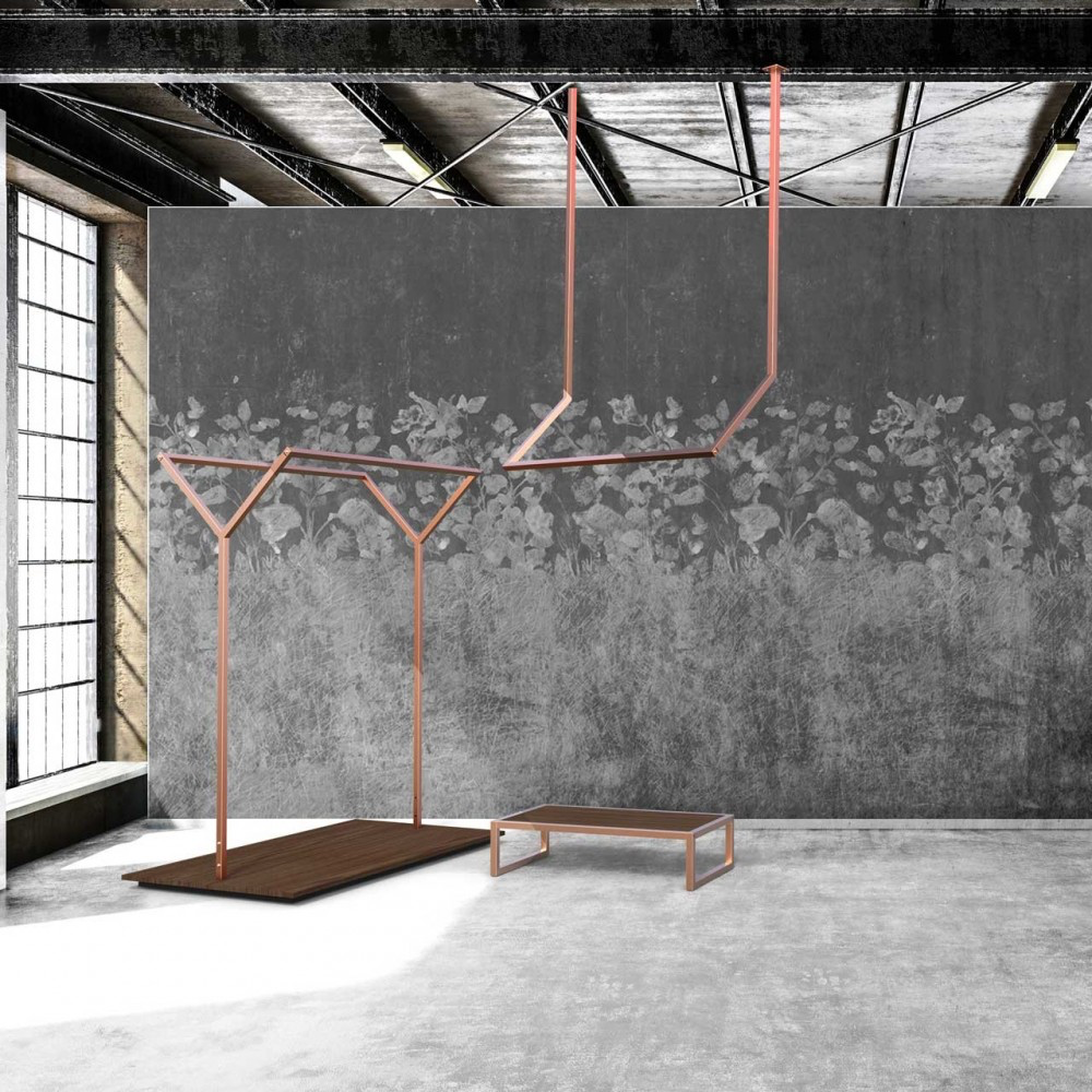 Doppelständer Kupfer, komplette Ansicht mit Kleidung