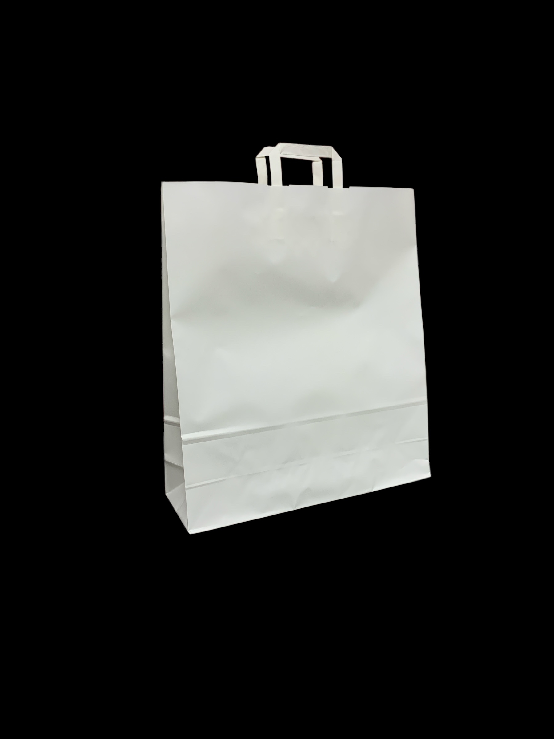 25 Stück Papiertragetasche weiß  mit Flachhenkel 25 Stück Papiertragetasche weiß  mit Flachhenkel