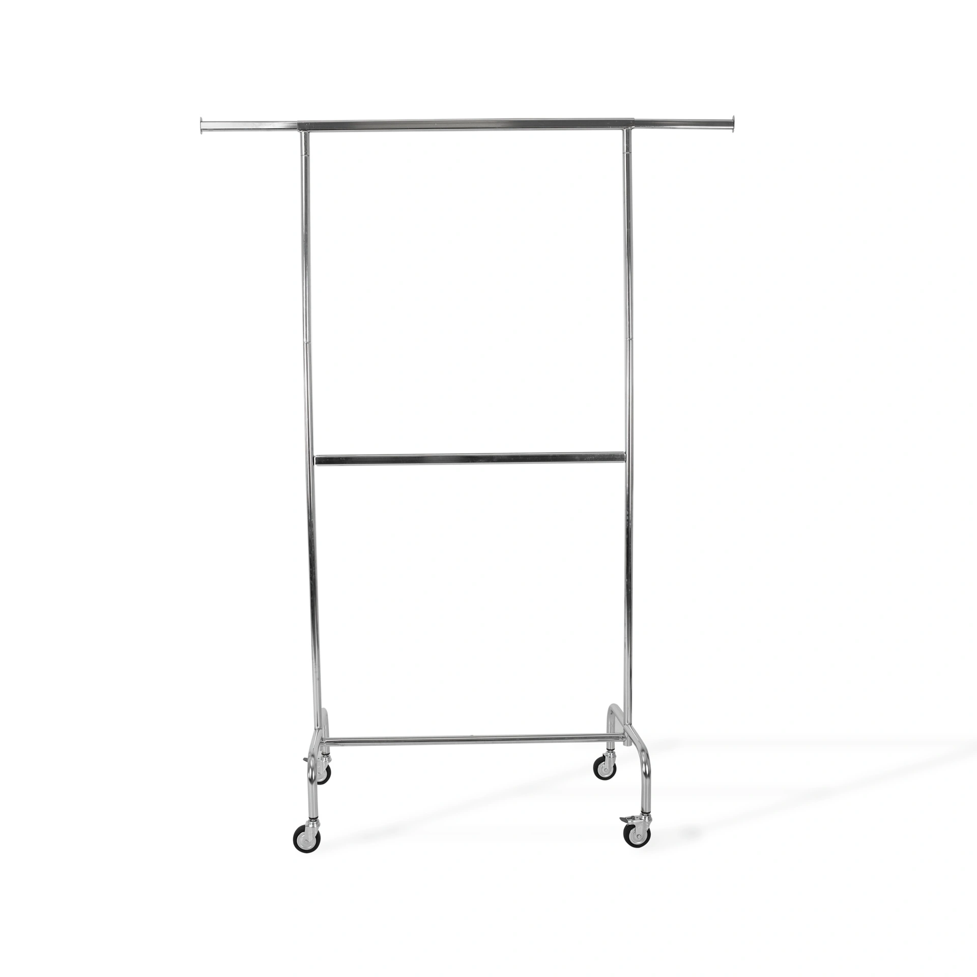 Rollständer aus chromtem Stahlrohr mit zwei ausziehbaren Armen bis 30 cm für zusätzlichen Platz