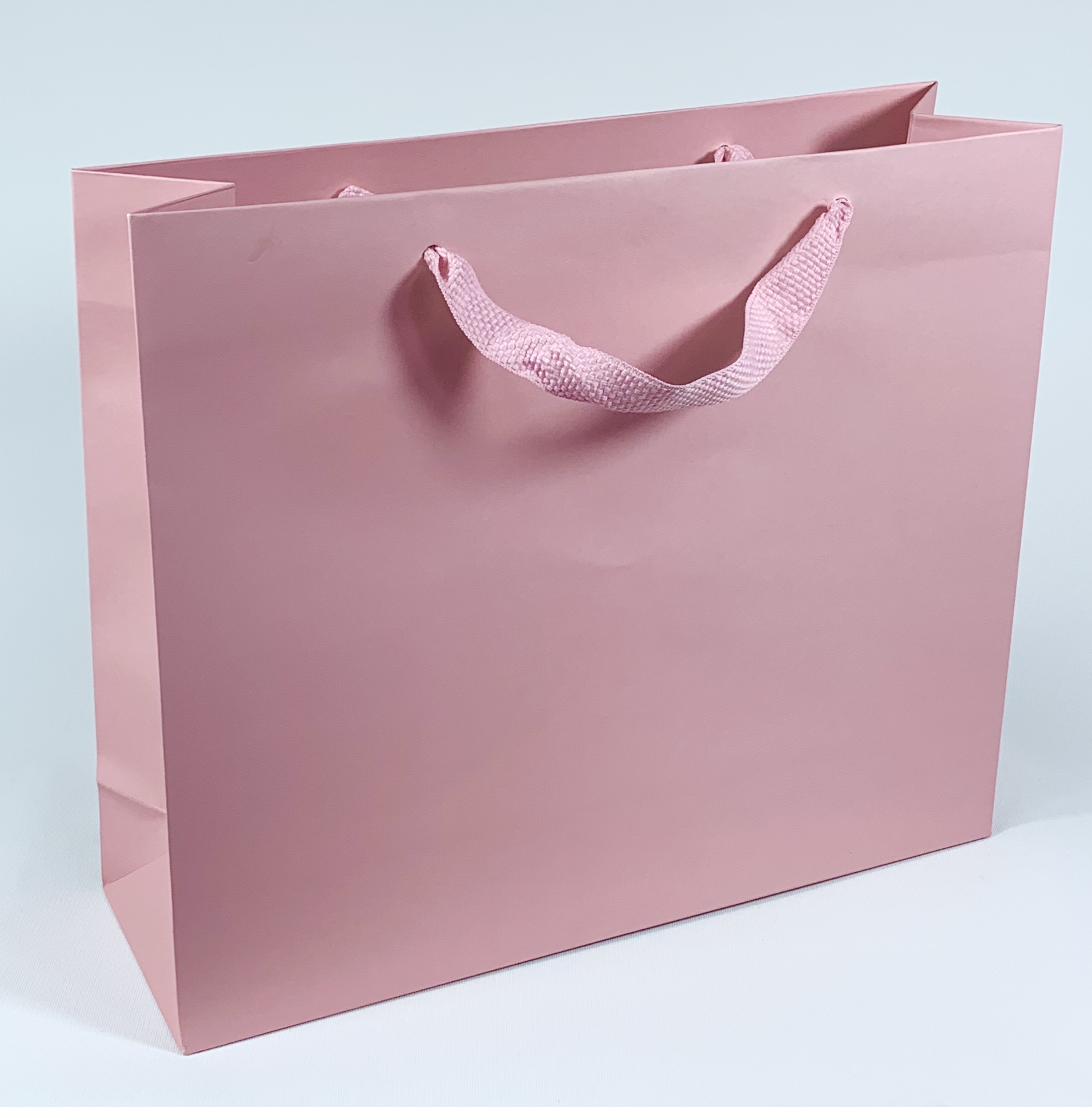 Papiertragetasche rosa mit Stoffband, 10 Stück Papiertragetasche rosa mit Stoffband, 10 Stück