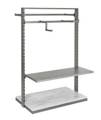 Mittelraumgondel IRON2 aus matt transparentem Metall, Maße 101×60×148 cm, Seitenansicht