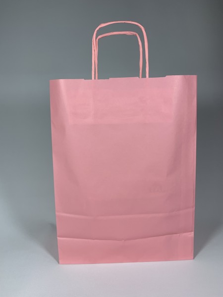 Papiertragetasche rosa mit Kordel, Karton